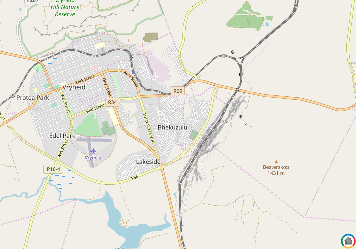 Map location of Bhekuzulu